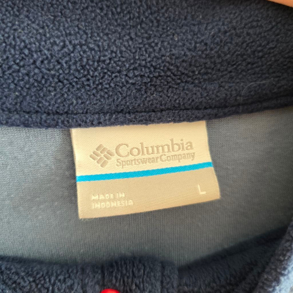 Men's Columbia Fleece Pullover Size L Blue - Picture 4 of 7